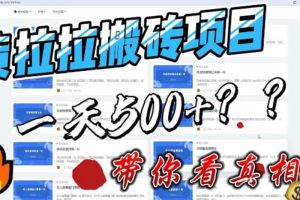 (6388期)最新外面割5000多的货拉拉搬砖项目,一天500-800,首发拆解痛点