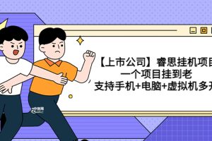 （3295期）【上市公司】睿思挂机项目，一个项目挂到老，支持手机+电脑+虚拟机多开