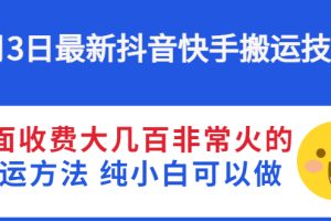 (2812期)6月3日最新抖音快手搬运技术 外面收费大几百非常火的搬运方法 纯小白可以做
