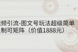 (2748期)短视频引流-图文号玩法超级简单,可复制可矩阵(价值1888元)