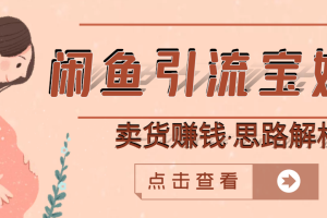 (2709期)闲鱼引流宝妈粉+卖货赚钱 一个月收益30000+(实操视频教程)
