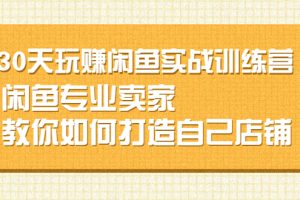 （2247期）30天玩赚闲鱼实战训练营，闲鱼专业卖家教你如何打造自己店铺