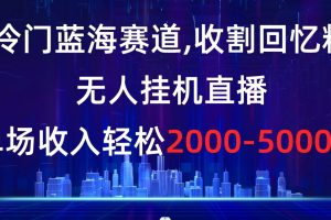 (8544期)冷门蓝海赛道,收割回忆粉,无人挂机直播,单场收入轻松2000-5w+