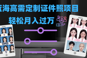 (7305期)轻松月入过万!高需求冷门项目:证件照定制项目最新玩法