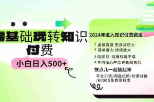 （9505期）0基础知识付费玩法 小白也能日入500+ 实操教程