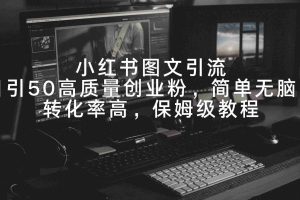 （9040期）小红书图文引流，日引50高质量创业粉，简单无脑，转化率高，保姆级教程