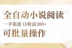 （12447期）全自动小说阅读，纯脚本运营，可批量操作，时间自由，小白轻易上手，日…