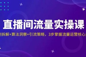 (14122期)直播间流量实操课:机制拆解+算法洞察+引流策略,3步掌握流量运营核心逻辑