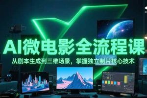 （15195期）AI微电影全流程课，从剧本生成到三维场景，掌握独立制片核心技术