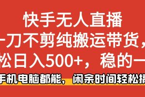 (16497期)快手无人直播,一刀不剪纯搬运带货轻松日入500+,稳的一批,手机电脑都…