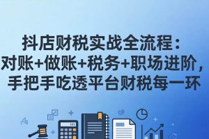 （17677期）抖店财税实操全流程：对账+做账+税务+职场进阶，手把手吃透平台财税每一环