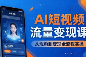 (17939期)AI短视频流量变现课:一部手机玩转数字人克隆+爆款制作,从涨粉到变现全流程实操