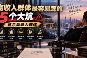 （20289期）付费文章：高收入群体最容易踩的5个大坑，适合高收入群体