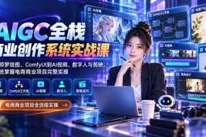 (20342期)AIGC全栈商业创作系统实战课:从即梦绘图、ComfyUI到AI视频、数字人与剪映,系统掌握电商商业项目完整实操